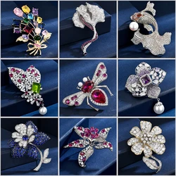 Creative and Fashionable Insect Animal Flowers Brooch for Women Men Exquisite Micro-inlaid Zircon Corsage Accessories Pins Gifts