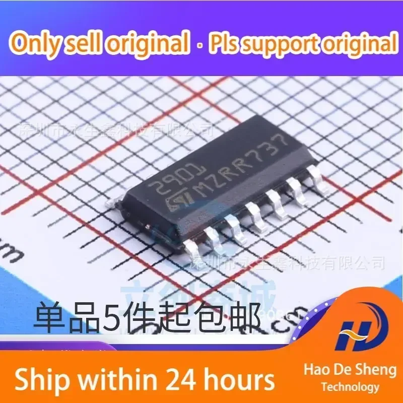 

10 шт./лот LM2901 LM2901DT SOP-14, новый, оригинальный, в наличии