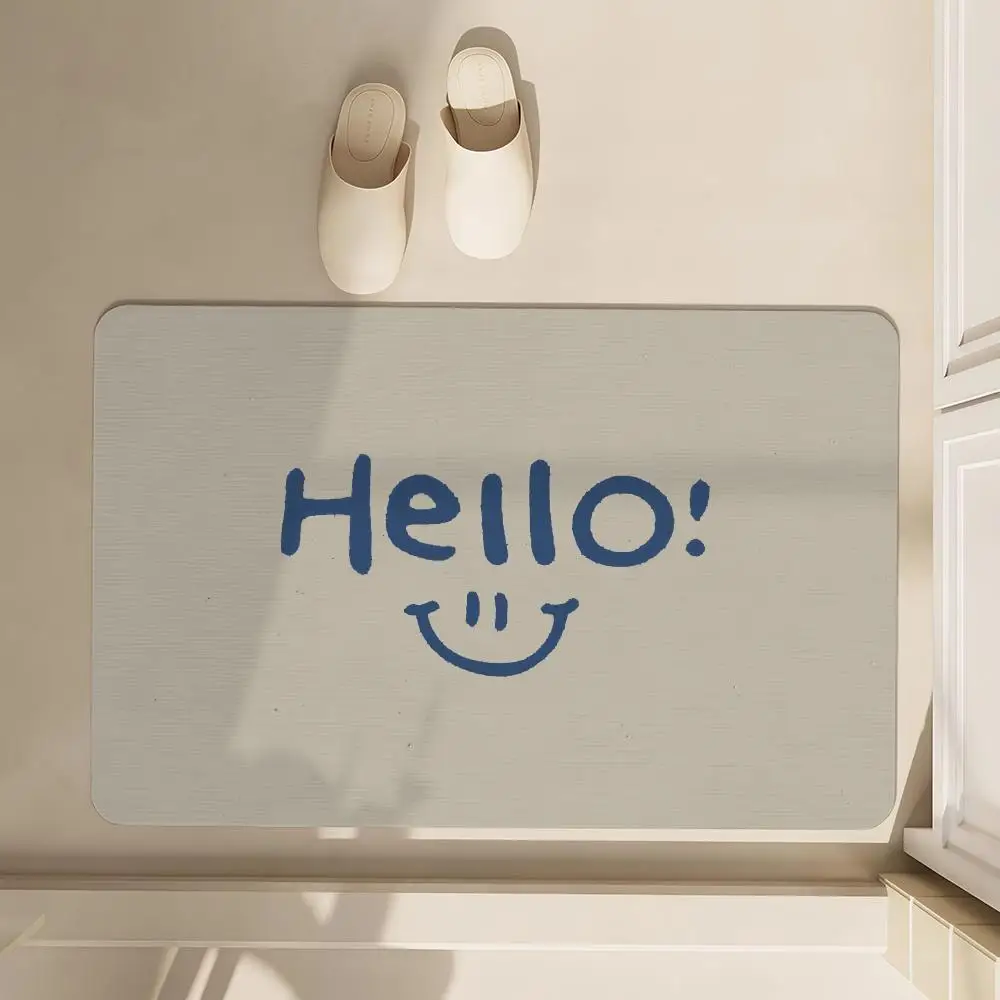 

Hello Series Floor Mat Soft Diatom Bathroom Absorbent Floor Mat, Toilet Of The Bathroom, Household Floor Mat, Door Mat Carpet