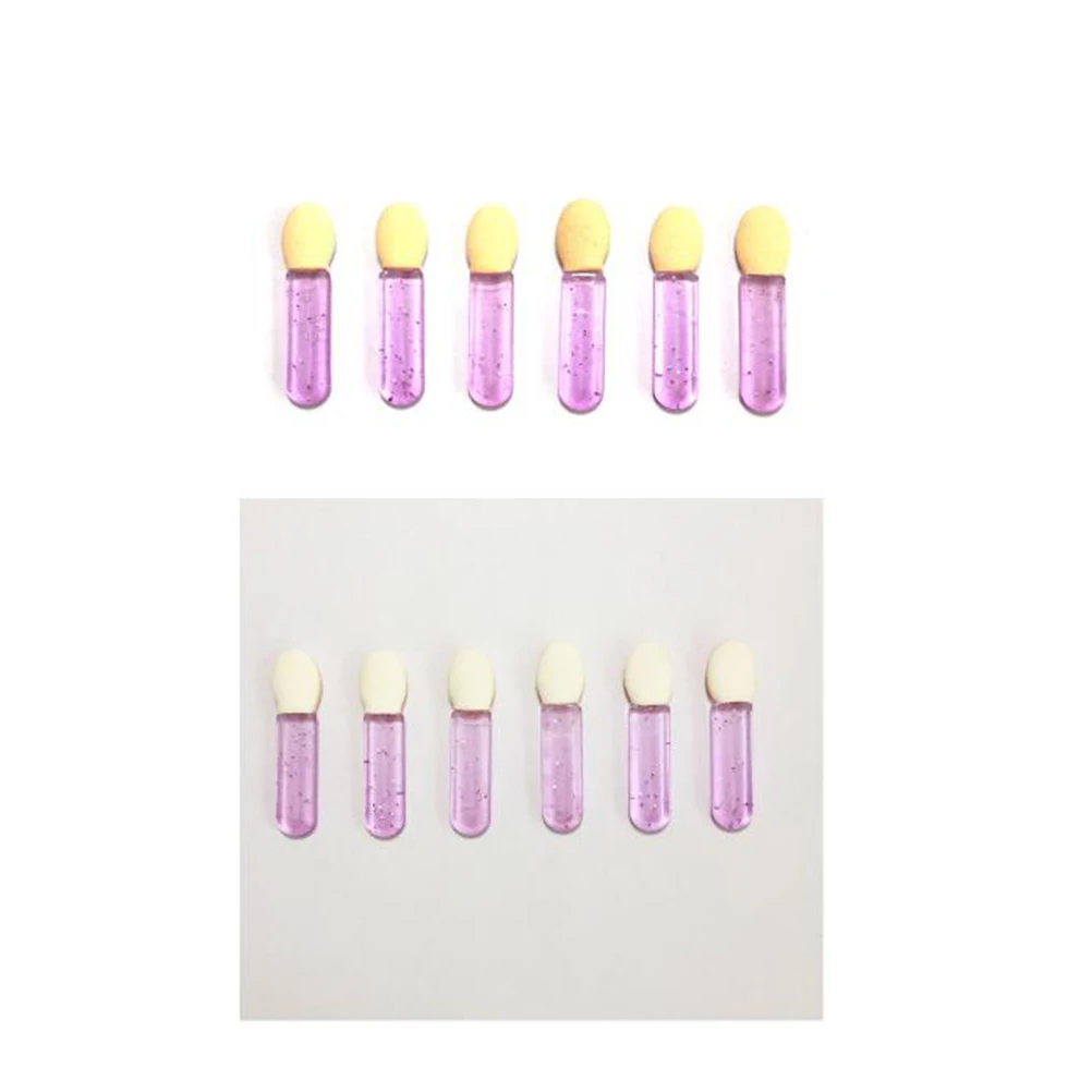 

100PCS Purple Handle Eyeshadow Brush Latex Cotton Eye Shadow Stick Eyeshadow Makeup Brush Portable Nail Art Brush Makeup Tools A