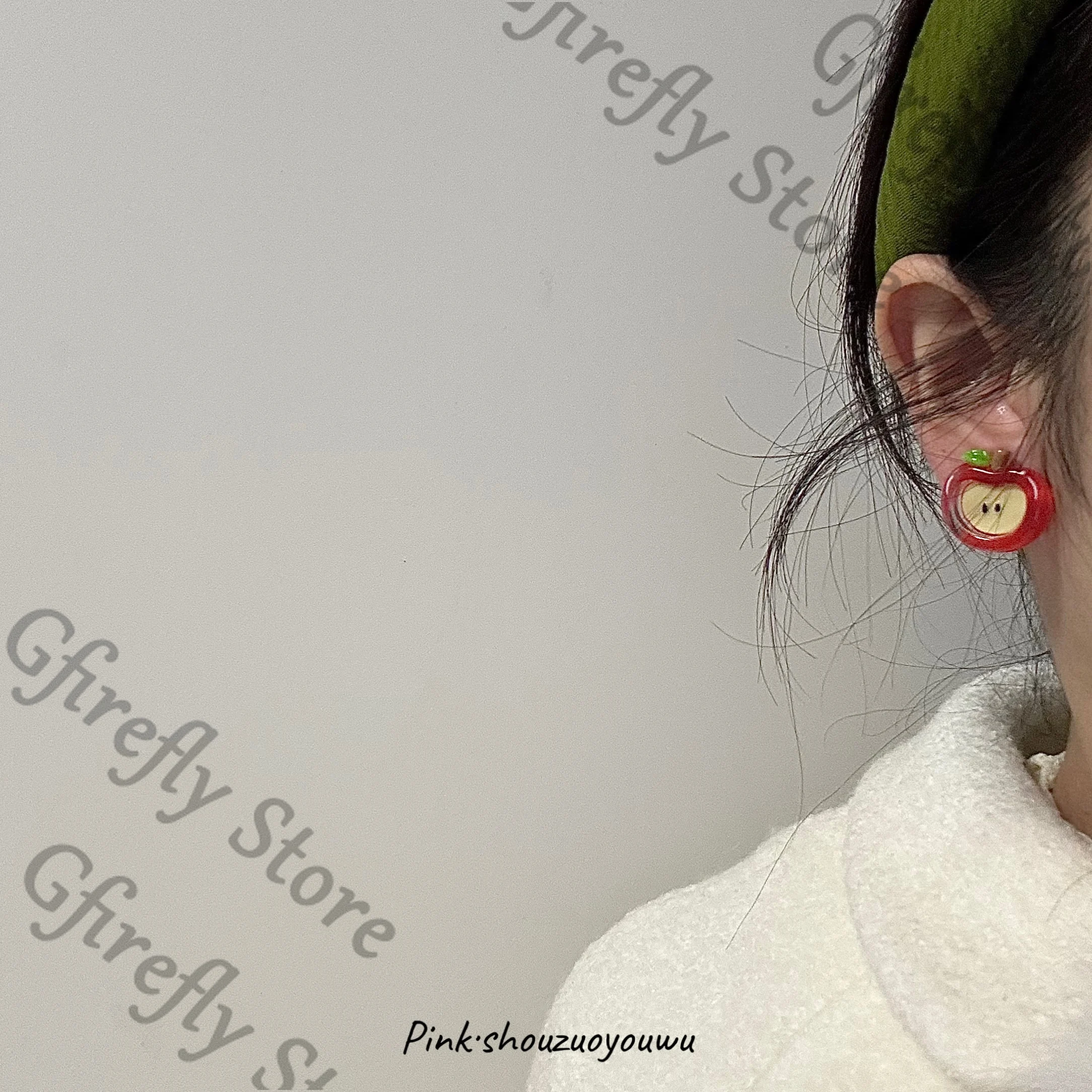 

Ear Stud Caleb Love and Deepspace Cosplay Fashion Anime Earrings Accessories Eardrop Earring Exquisite Apple Cute Gift