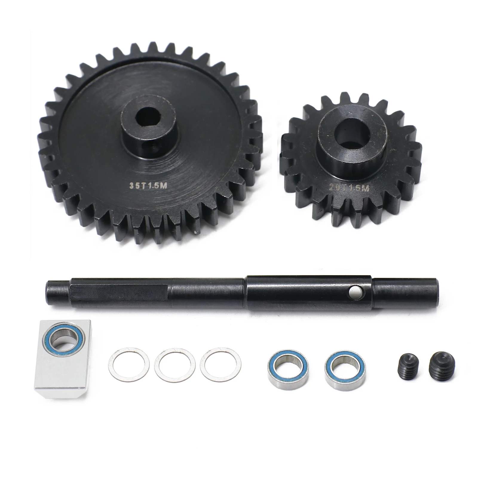 

CNC 45# HD Steel 1.5Mod 20T 35T Pinion Gear Spur Gear Set for 1/5 Traxxas X-Maxx XMAXX RC Car Upgrade Parts