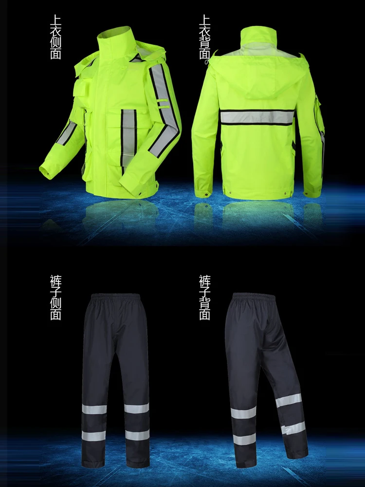 Reflective Raincoat Suit Cycling Overalls Motorcycle Raincoat Waterproof Impermeable Hiking Yagmurluk Erkek Rain Gear