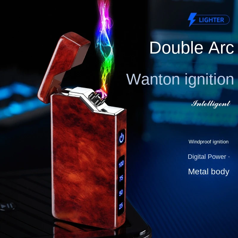 

Metal Portable Outdoors Piezo USB Rechargeable Lighter Electric Lighter Plasma Dual ARC Windproof Lighters Gadgets for Men