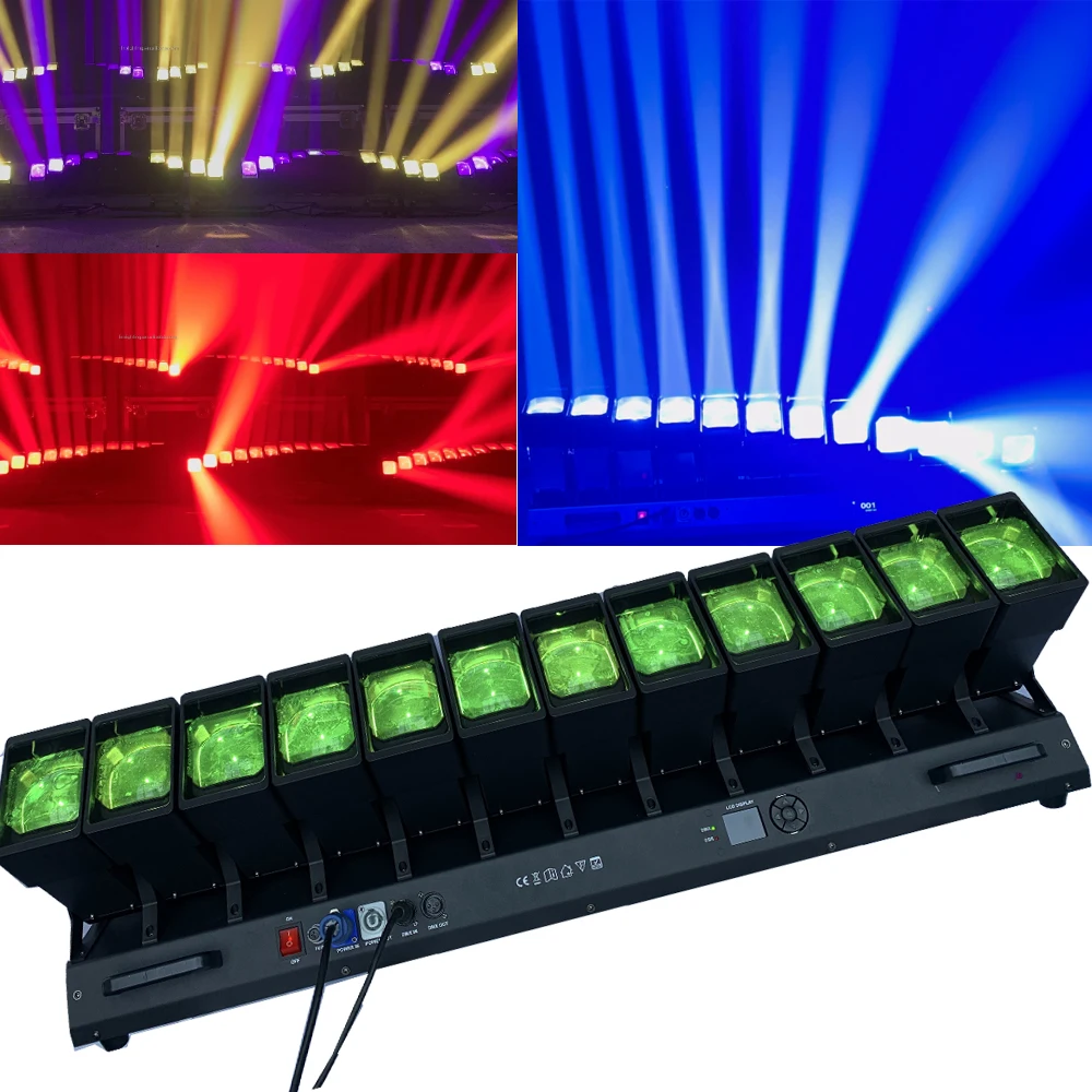 800W Professional Light 12x60w Pixel Beam Bar Zoom Led Moving Head Stage Light Point Control Wave Swing WashEffect DJ Equipment
