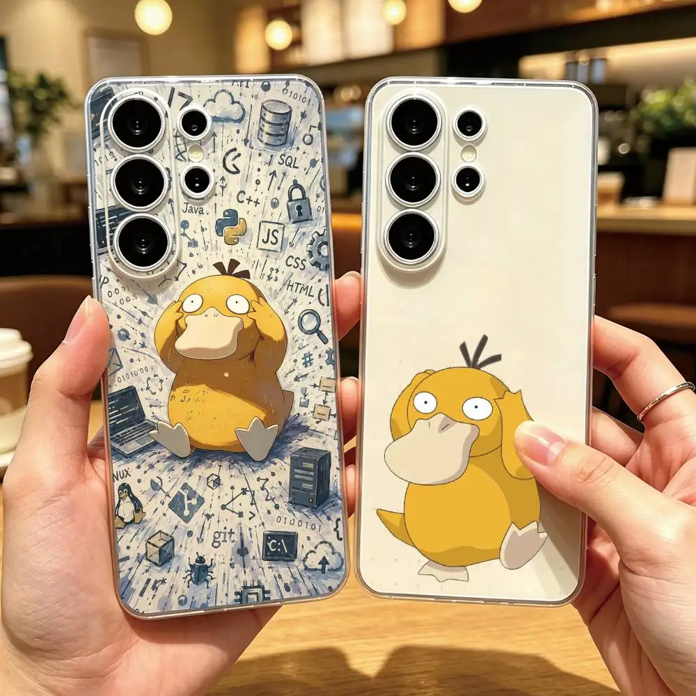 C-Cute C-Cartoon P-PsyduckES Phone Case Transparent Silicone Soft For Samsung S25,S24,S21,S22,S23,S30,Ultra,S20,Plus,Fe Gift
