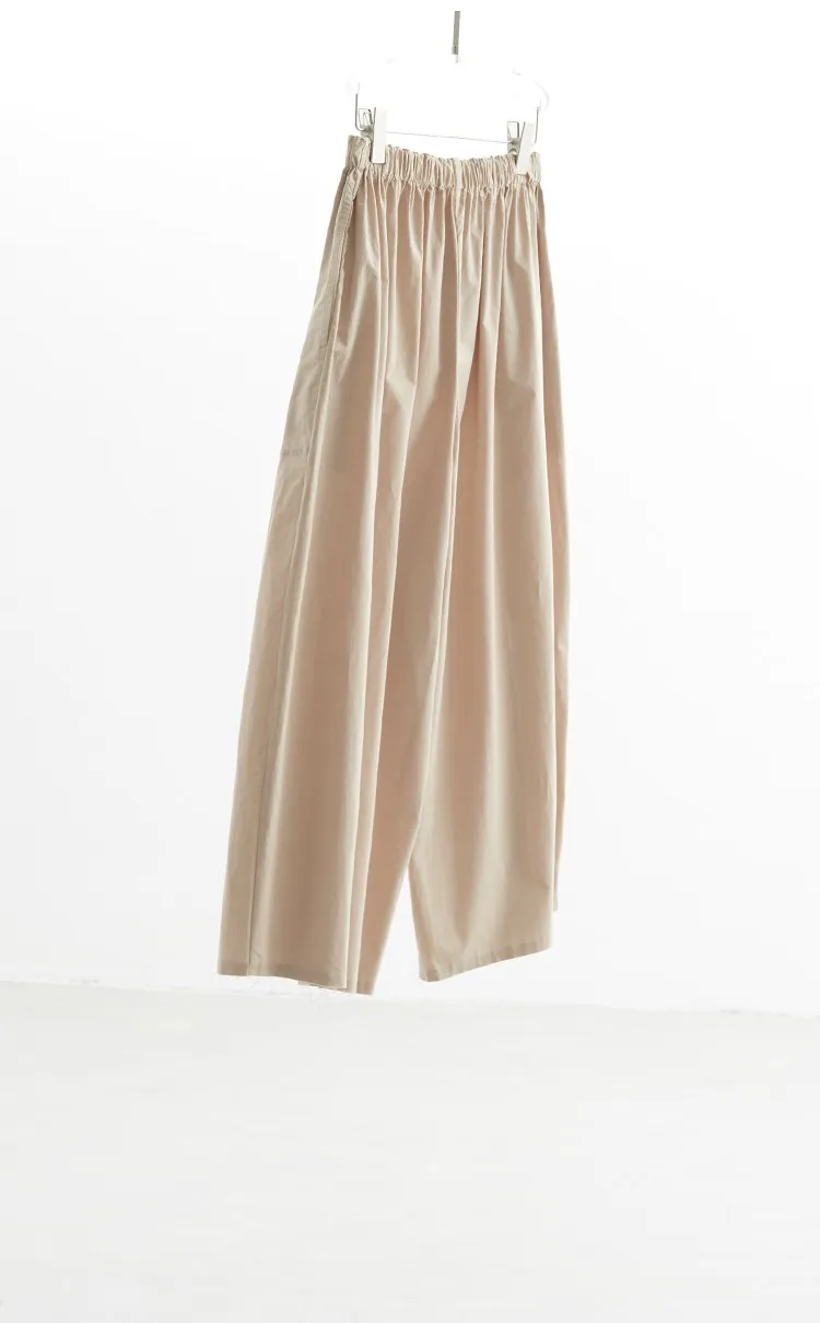 Plus-Size Summer A-Line Women's Wide-Leg Pants, Loose Thin Cropped Pants, Casual Carrot Pants