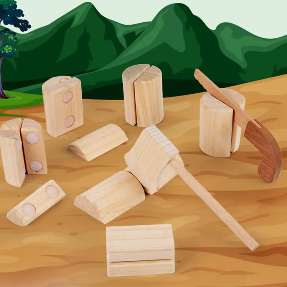 Jouet de coupe de bois de chauffage populaire, bande de fixation sans odeur, jeu de bois à découper réutilisable pour la maternelle