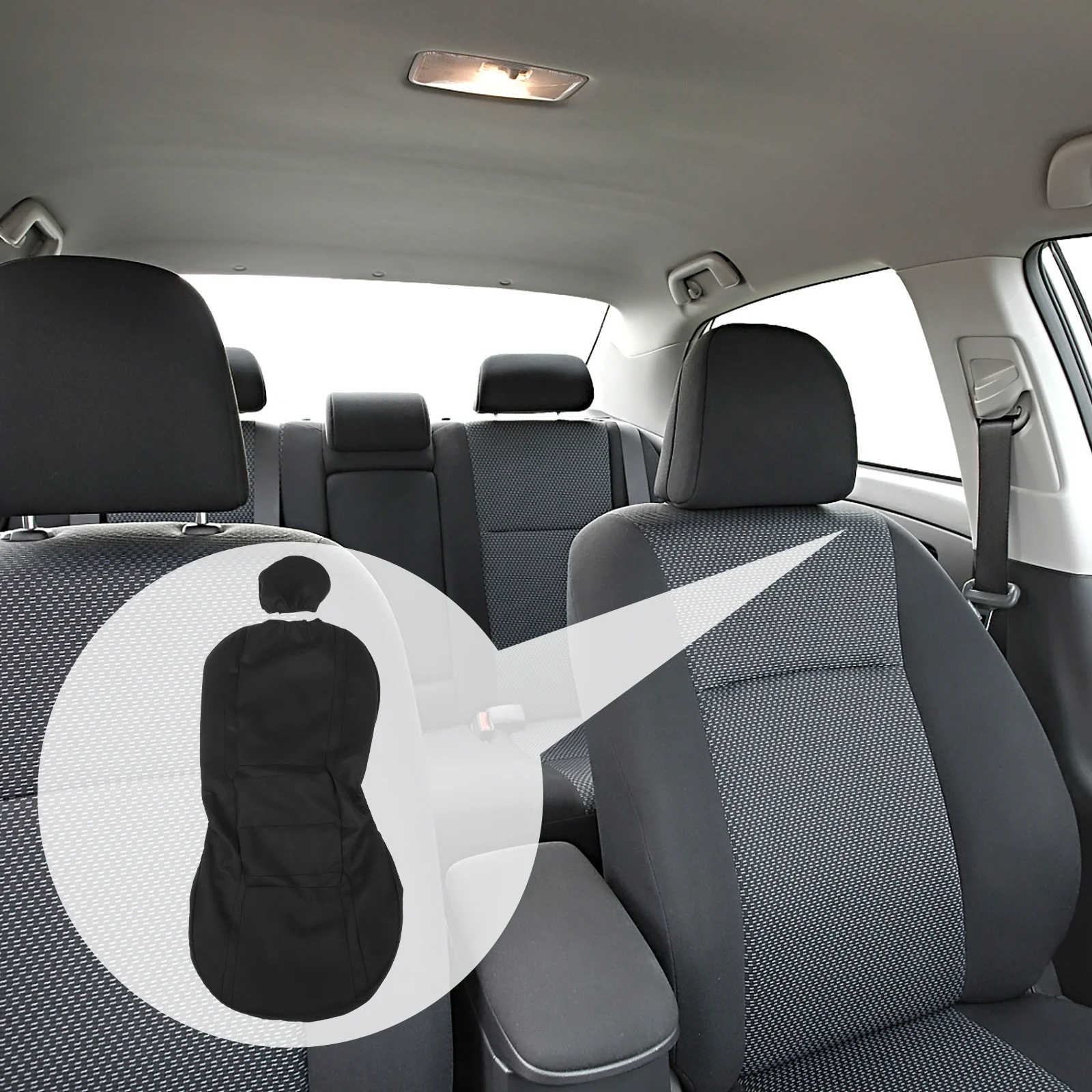 

4Pcs Universal Car Seat Cover Durable Easy Fit Side Airbag Compatible Modern Simple Design Protective Mat Black