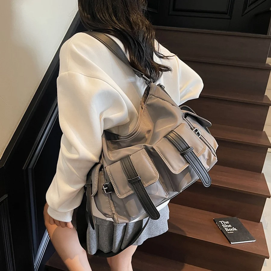 

Nylon Crossbody Bags for Women Youth Women/Men Fashion Casual Large Capacity Handbag Shoulder Bag Solid Color Lady Messenger Bag