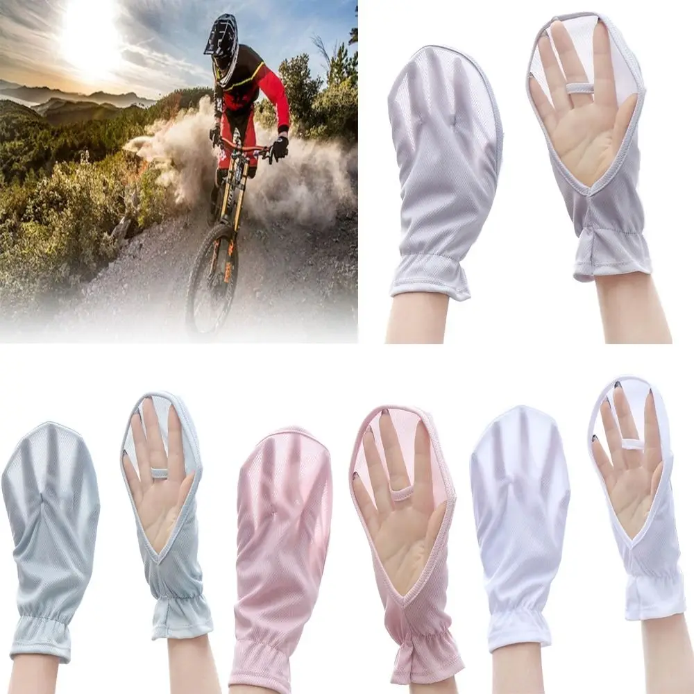 Guantes de protección solar UV para mujer, manoplas finas y transpirables para deportes al aire libre, ciclismo, manga, Verano