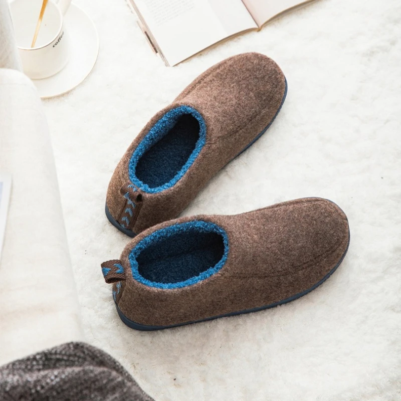 Winter Cotton Shoes Men High Top Warm Slip on Lightweight Slippers Men Plush Indoor Cotton Loafers Men Winter Warm Shoes