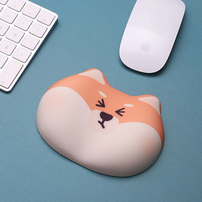 Cute Shiba Inu Wrist Guard Pad Keyboard Holder Memory Cotton Office Computer Office  Mousepad Relieve Soreness Mouse Pad