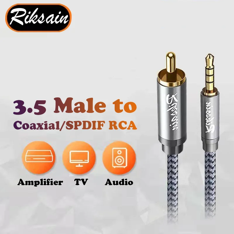 

3.5mm To RCA Digital Coaxial Audio Cable 3.5mm 4-Poles To RCA Coaxial Cable for Stereo HiFi Home TV Theater Amplifier Decoder