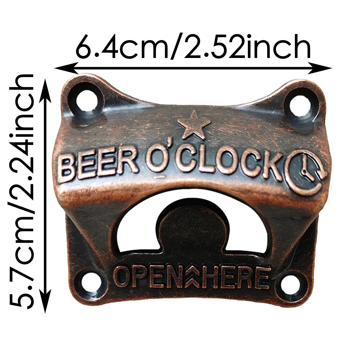 5pcs Beer O\' Clcok Bottle Opener Wall Mounted Retro Opener Tools for BBQ DIY Crafting Solid Beer Opener Tools Kitchen Gadgets