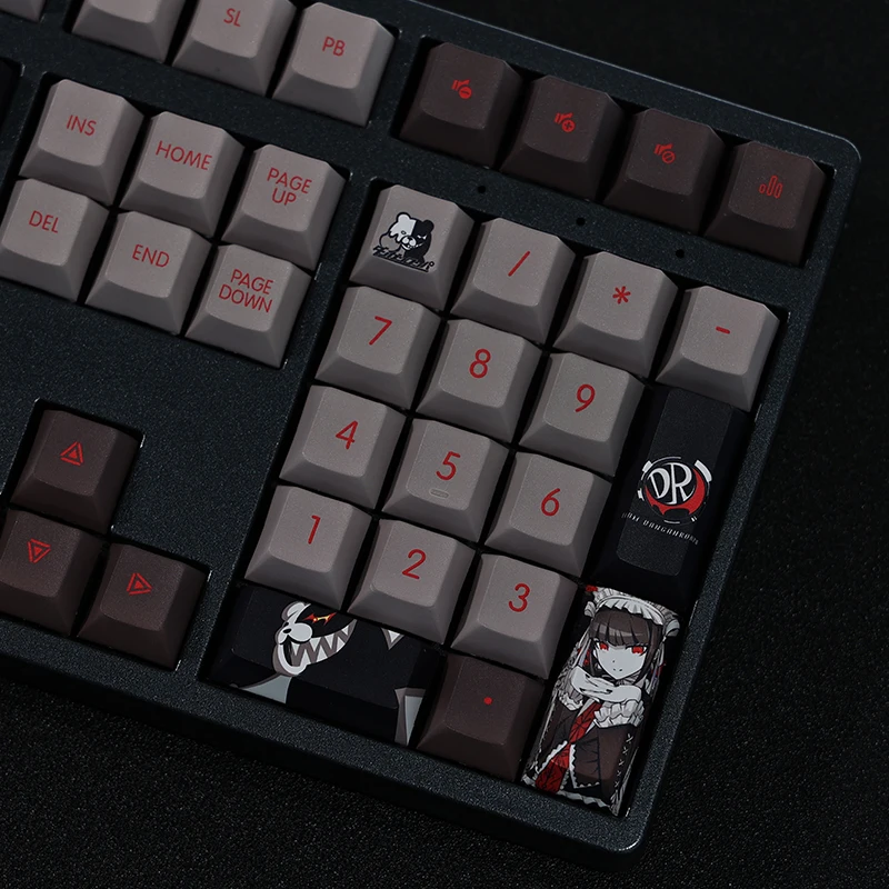108 Keys/set Danganronpa Trigger Happy Havoc Keycap PBT Dye Subbed Keycaps Cartoon Anime Gaming Key Caps For ANSI Layout
