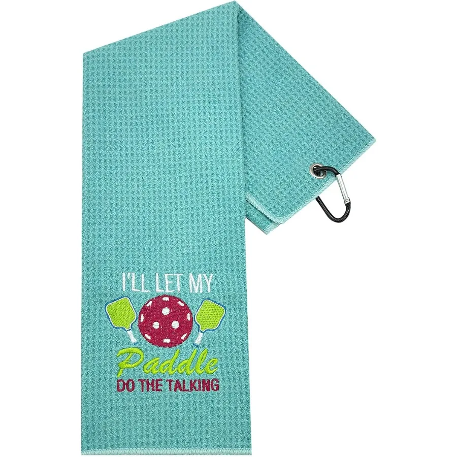 

Полотенца Pickleball для женщин, хлопковые спортивные полотенца из микрофибры с вышивкой на колышках, забавные подарки для Pickleball Love