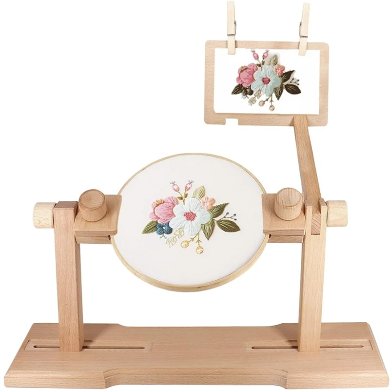 HOT SALE Adjustable Embroidery Hoop Frame, Embroidery Kit Wooden Embroidery Hoop Frame For Beginners