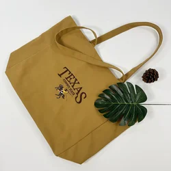 Nuova borsa da ricamo in stile moda per borsa Shopping Unisex Eco Friendly borsa Shopper a tracolla in tela di cotone riutilizzabile