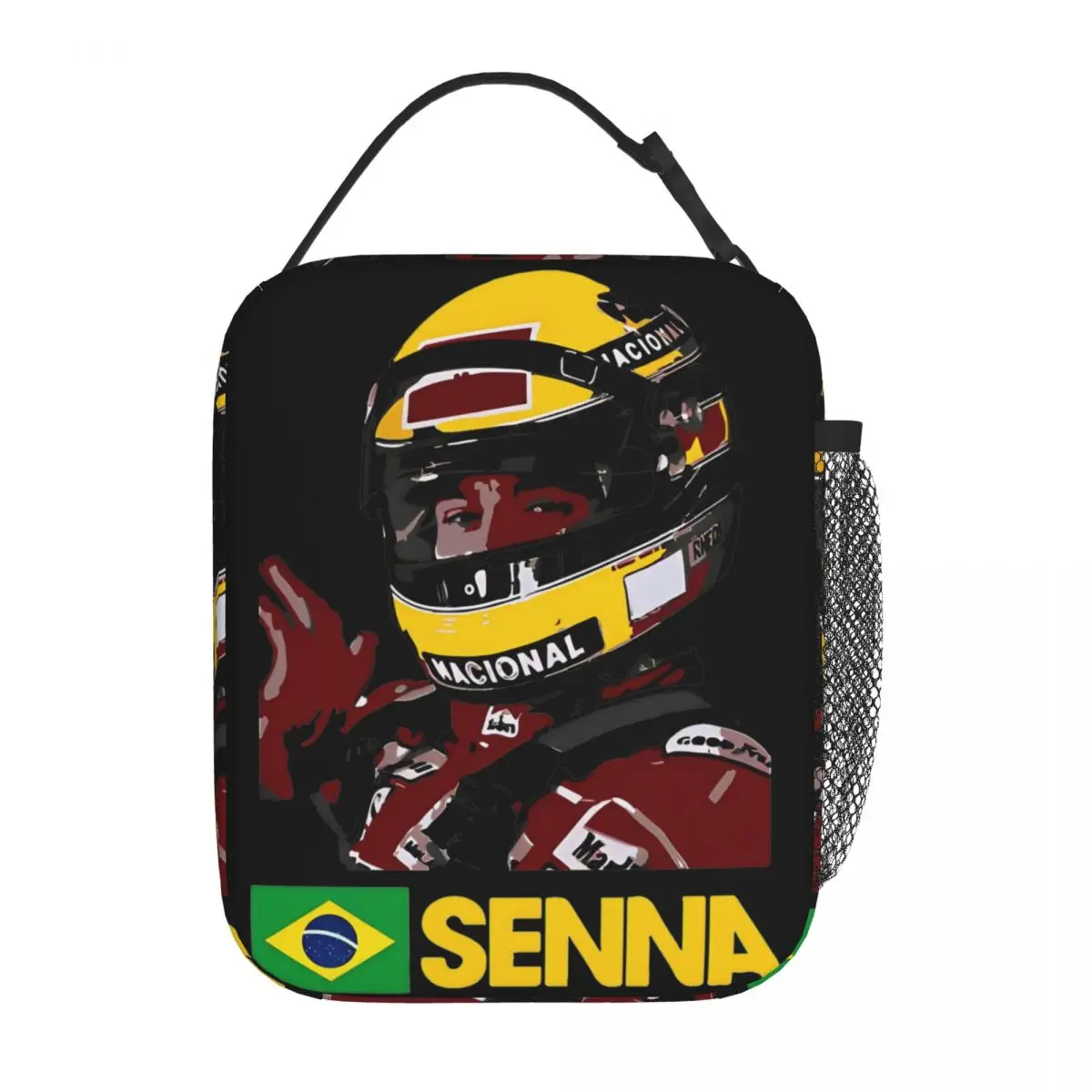 Insulated Lunch Tote Bag Ayrton Senna Racing Cars Merch Sports Lunch Container Causal Thermal Cooler Lunch Box For School