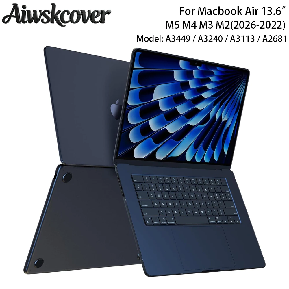 Coque pour MacBook Air 13,6 pouces M5 2026-2022 M4 M3 M2 A3449 A3240 A3113 A2681, 100 % compatible avec la couleur officielle, coque rigide pour Air 13,6