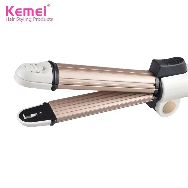 Kemei-Modelador de cabelo elétrico, Waver e alisador de cabelo, Cabelo Curling Iron, Modelador de cabelo, Hotcomb, KM-8851, 3in 1