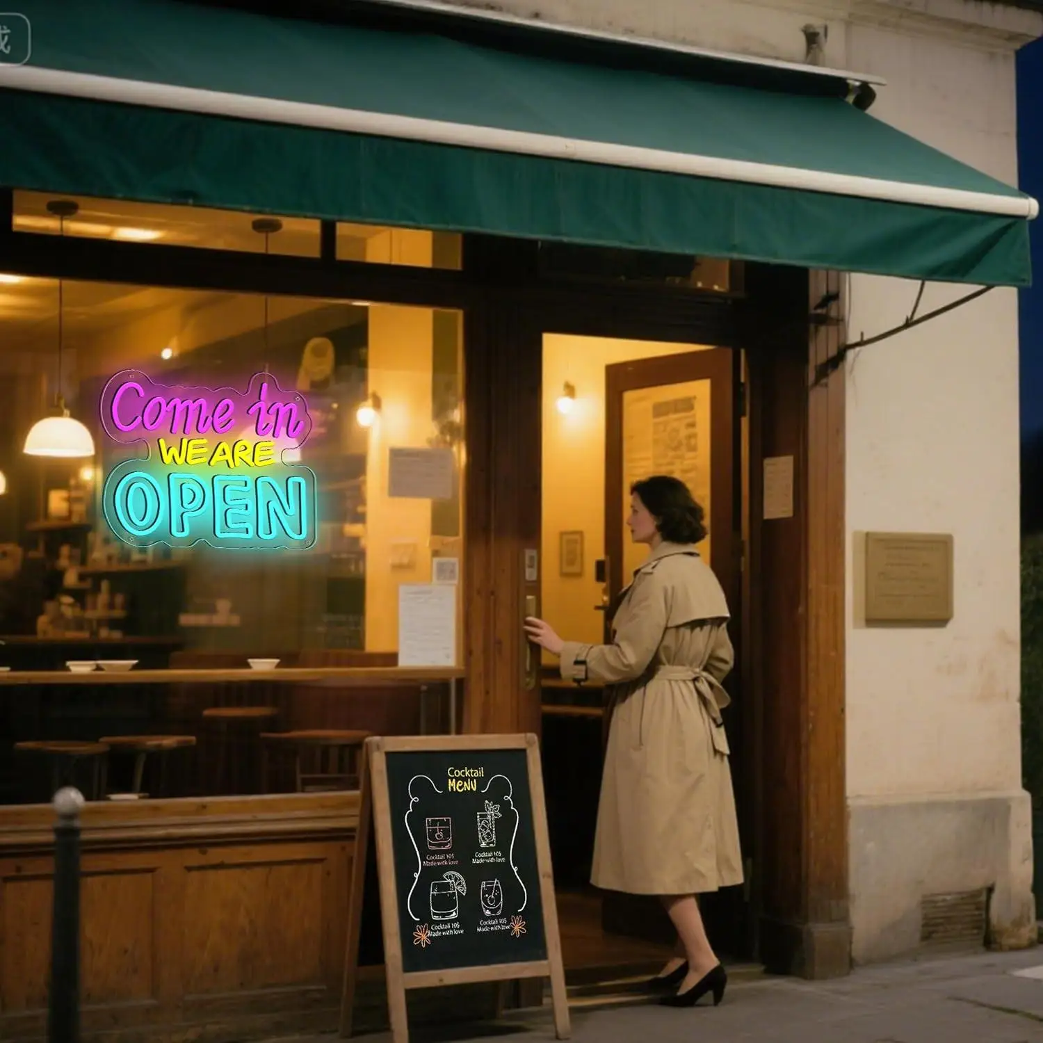 Come in We Are Open Neon Sign USB Dimmable LED Light for Business Shop Hotel Restaurant Bar Themed Wall Decor Gifts Night Light
