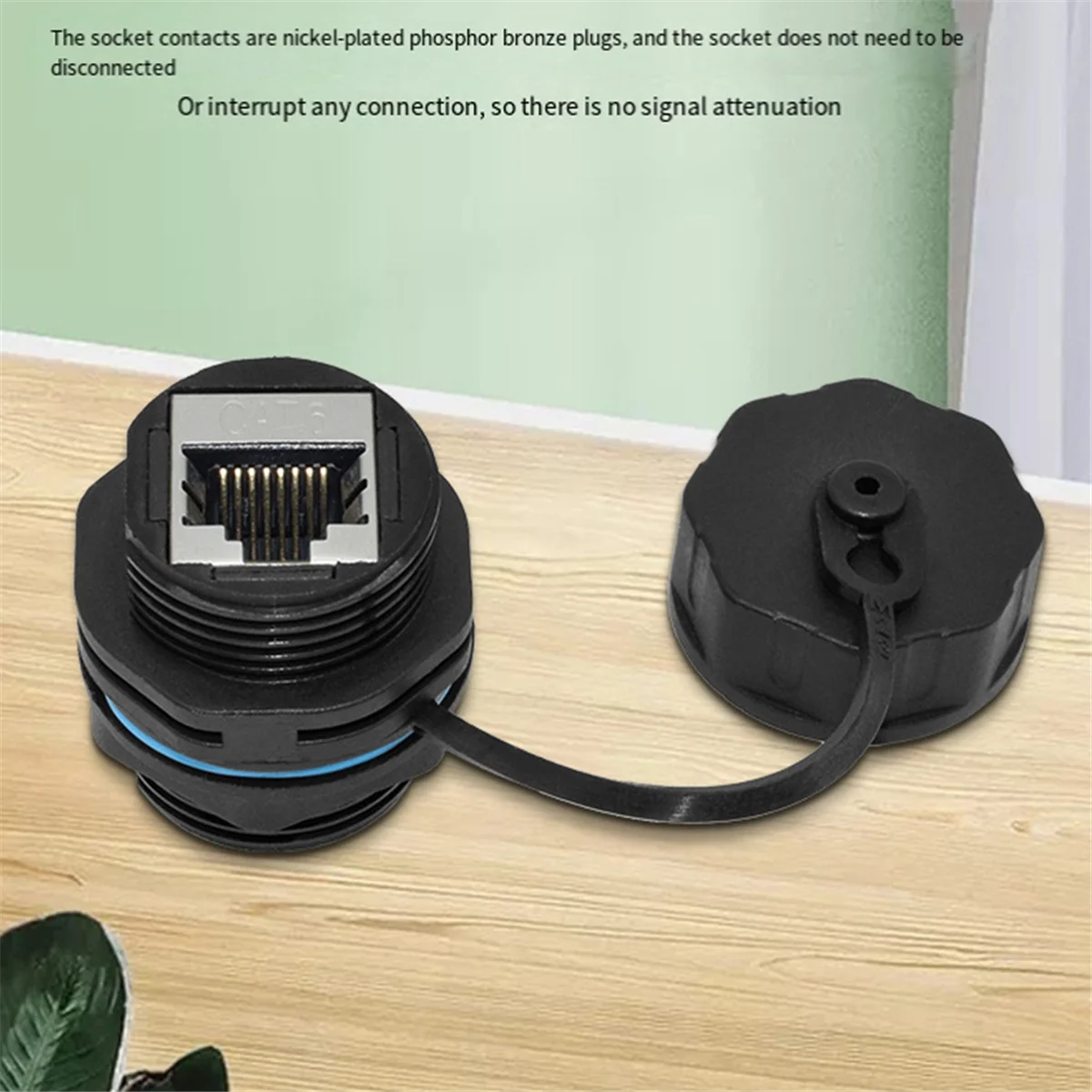 2PCS RJ45 แผง Mount Coupler, IP68 ป้องกันอุตสาหกรรมแผง Mount Ethernet LAN ผ่านสําหรับ CAT6/CAT5E/CAT5