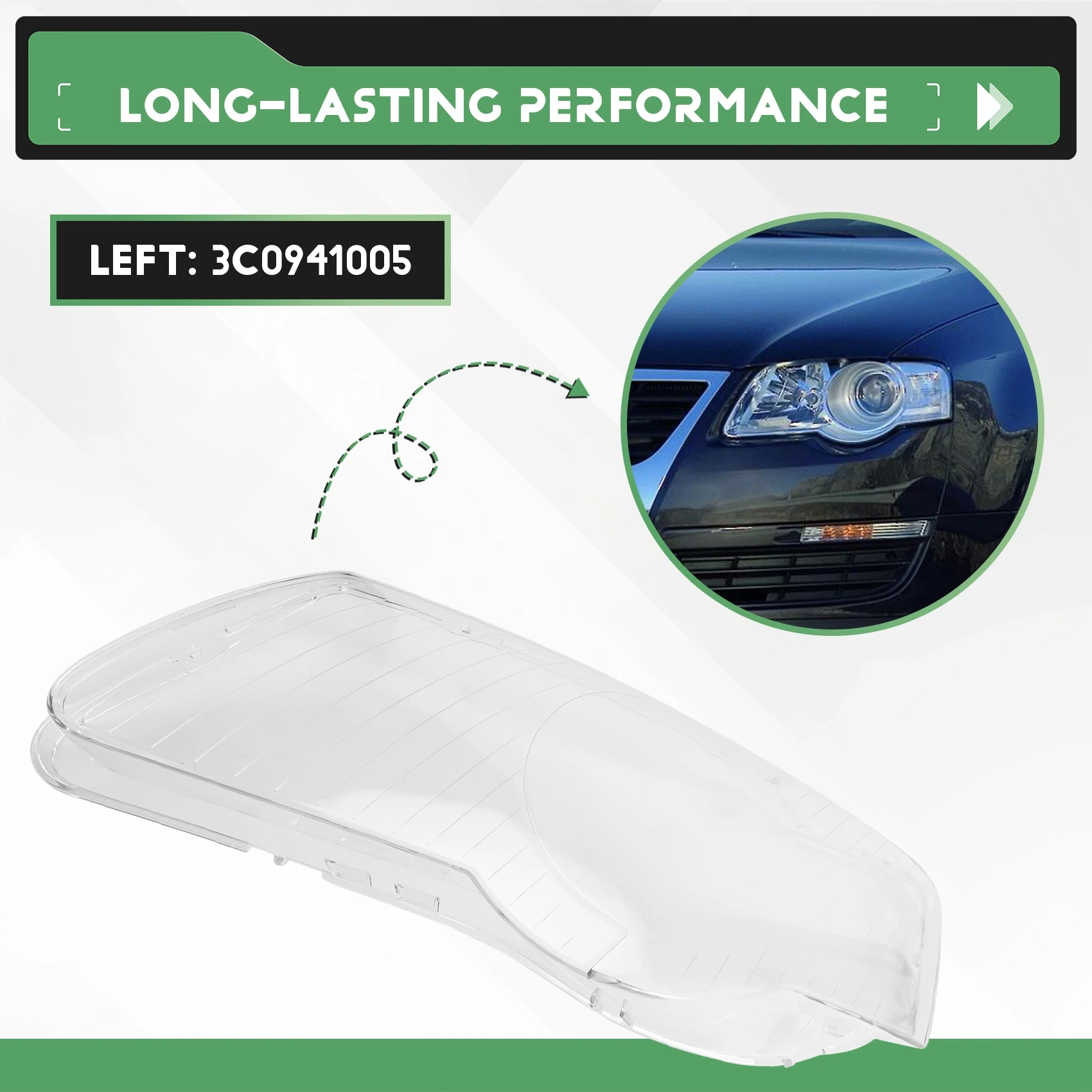 

Прозрачный колпак/крышка передней фары A30F для VW Passat B6 2006-2011