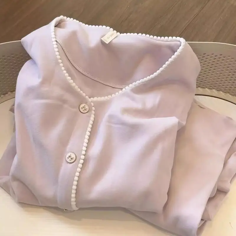 

Comfortable Sleepwear Women's Pajama Set Sleeping Winter Warm Woman Home Wear Autumn Winter Long Plush Home Clothes Loungewear