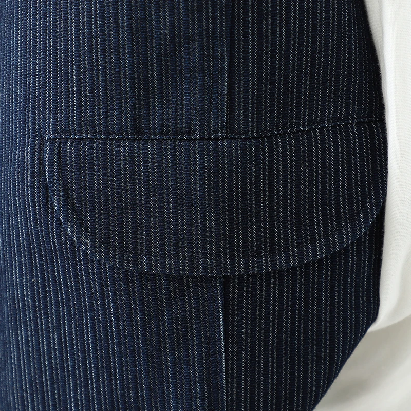 Gilet blu giapponese retrò da donna all'inizio della primavera casual semplice versatile gilet in denim Jaet top rotondo con chiusura a bottone singolo