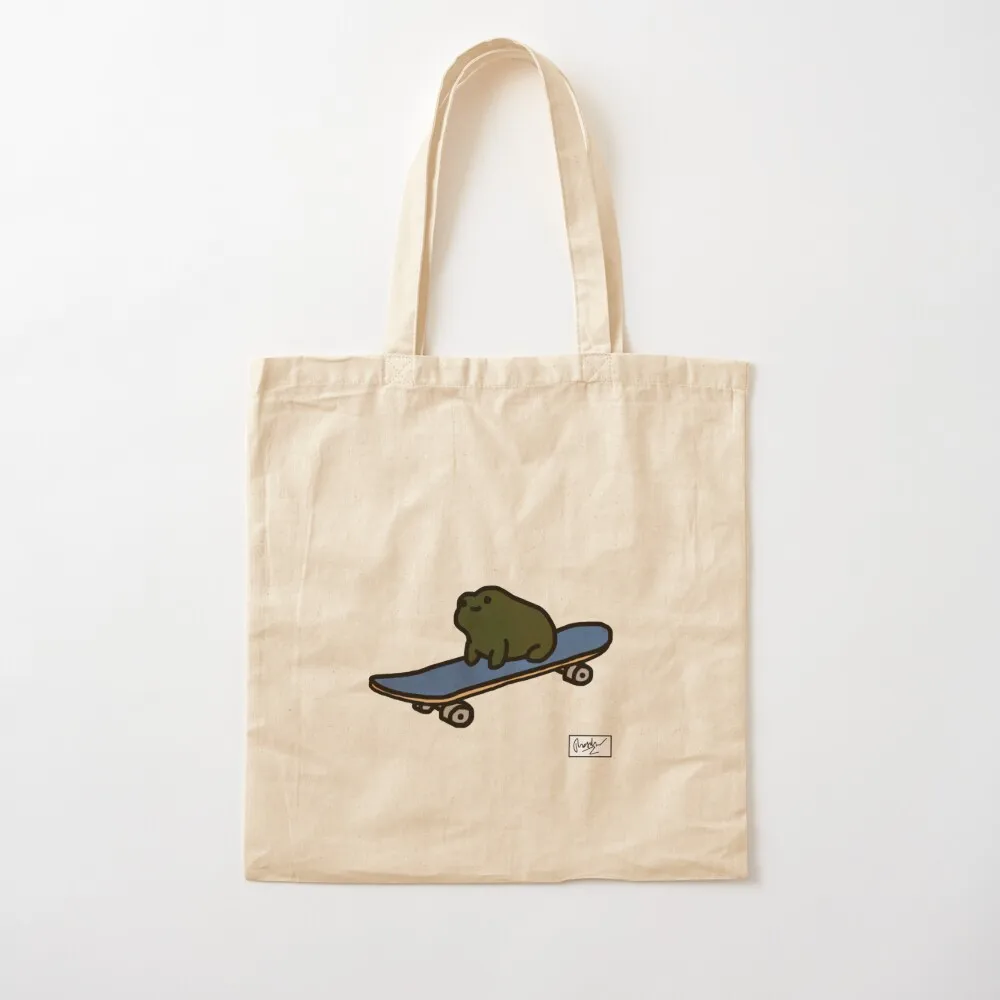 

Skateboarding Frog Doodle Tote Bag female bag great woman Customizable Canvas