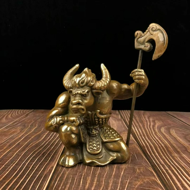 

Retro Copper Sculpture Bull Demon Creative Home Garden Living Room Entrance Decorations Miniature Sculpture Crafts Gifts