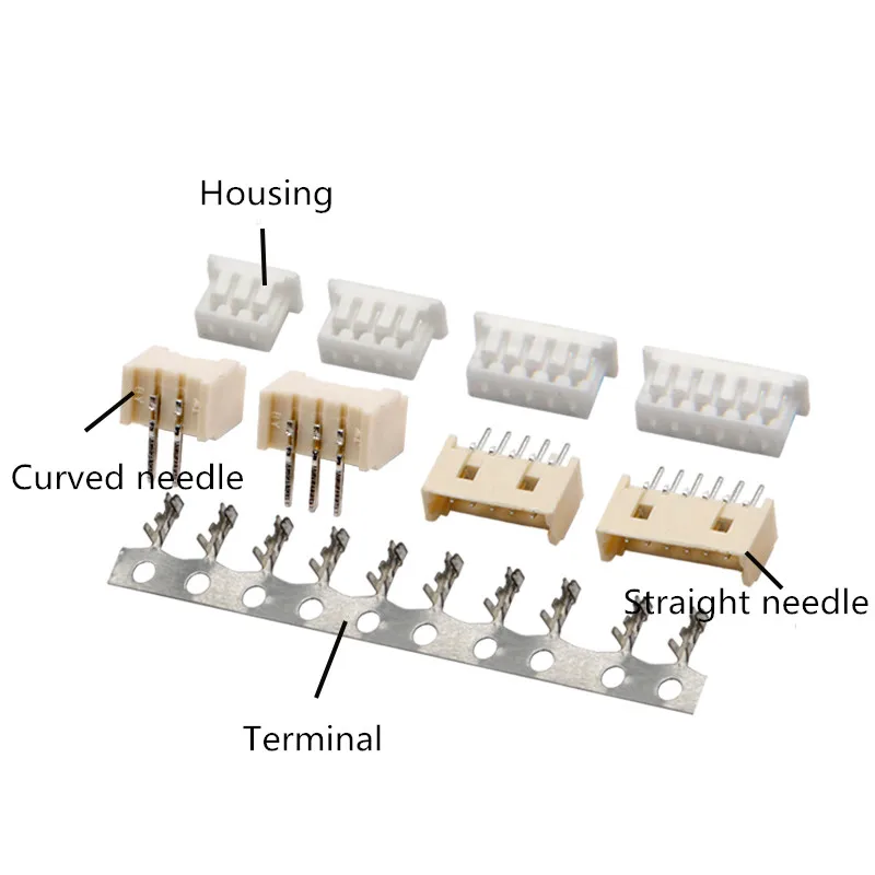 50pcs MICRO JST 1.25 2/3/4/5/6/7/8/9/10 Pin Connector 1.25MM Pitch Right Angle / Straight Pin Header / Housing / Terminal