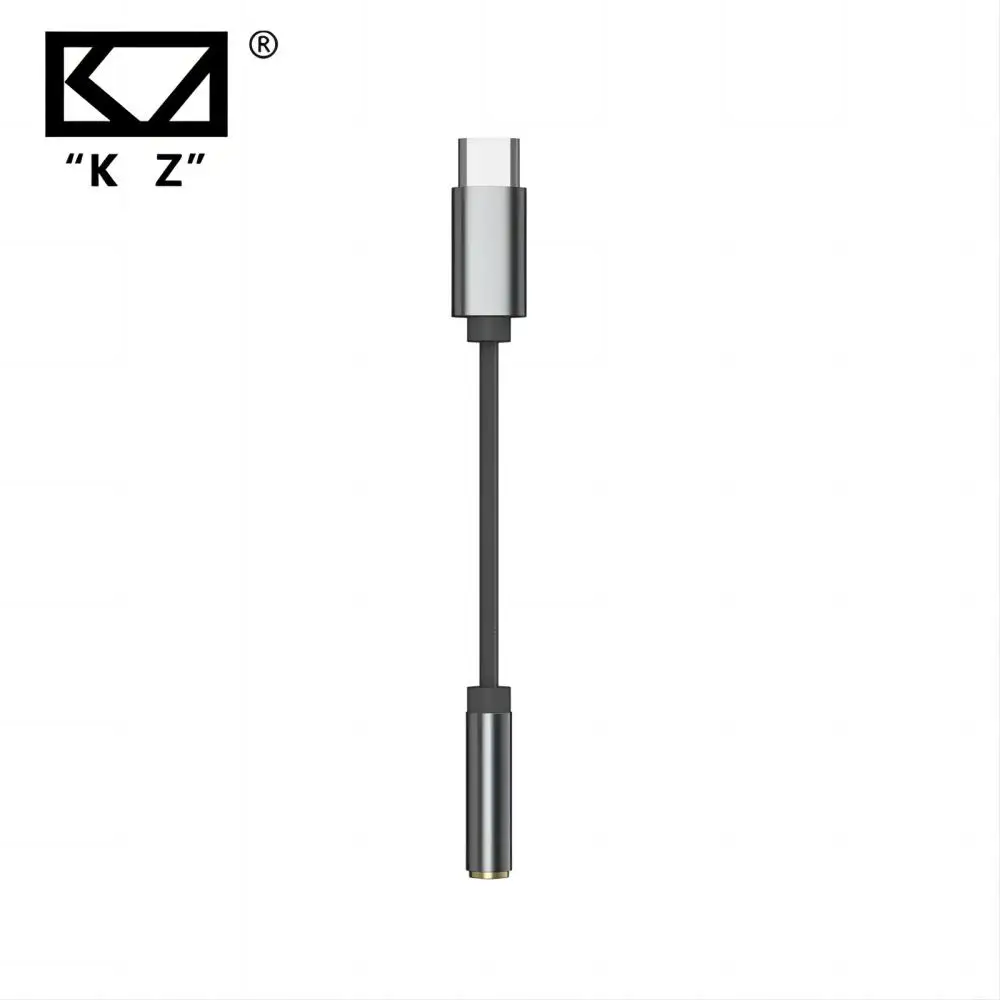 KZ AM01 Type-C to 3.5mm Audio Adapter 32bit/384kHz Hi-Fi DAC + IC Amplifier Dual Chip Earphone Audio Cable