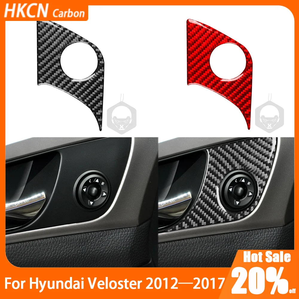 

For Hyundai Veloster 2012-2017 Carbon Fiber Driver's Review Mirror Adjustment Panel Car Accessories Interior Cover Trim Sticker