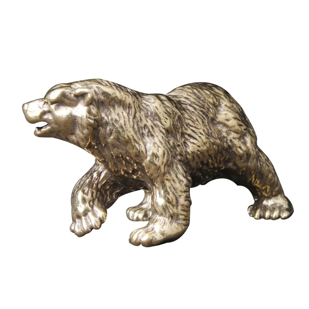 

Exquisite Polar Bear Brass Ornament Smooth Bottom Decorative Sculpture for Office Desk Home Living Room Use Polar Bear Figure