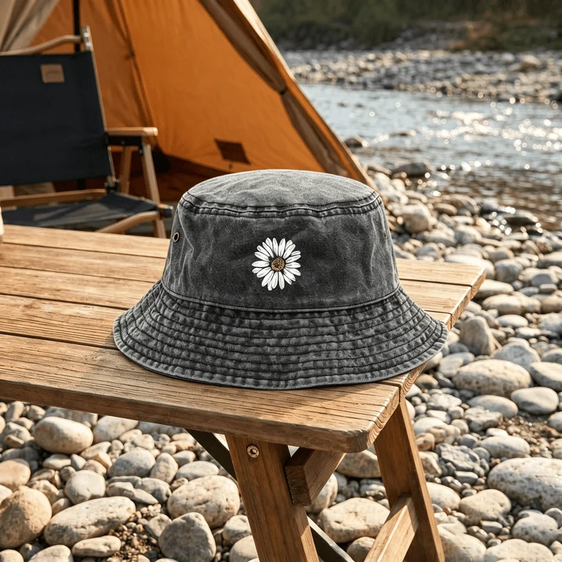 1 Vintage Simple Washed Printed Bucket Hat, Retro Style, Lightweight and Versatile, Can Be Used as a Bucket Hat, Dad Hat, Etc.