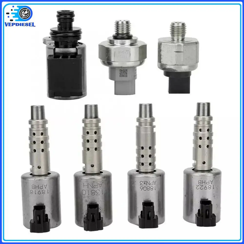 

7 шт. JF016E JF017E CVT8 комплект соленоидов трансмиссии с датчиком давления для Nissan Altima Teana Suzuki NV200 X-TRAIL SX4 E0F10D