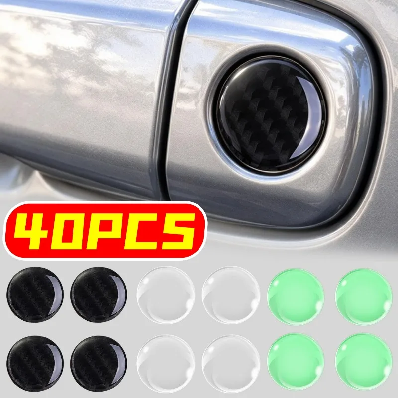 Car Door Keyhole Sticker Universal Auto Lock Cylinder Protector PVC Waterproof Anti Dust Decal Transparent/ Carbon/ Luminous