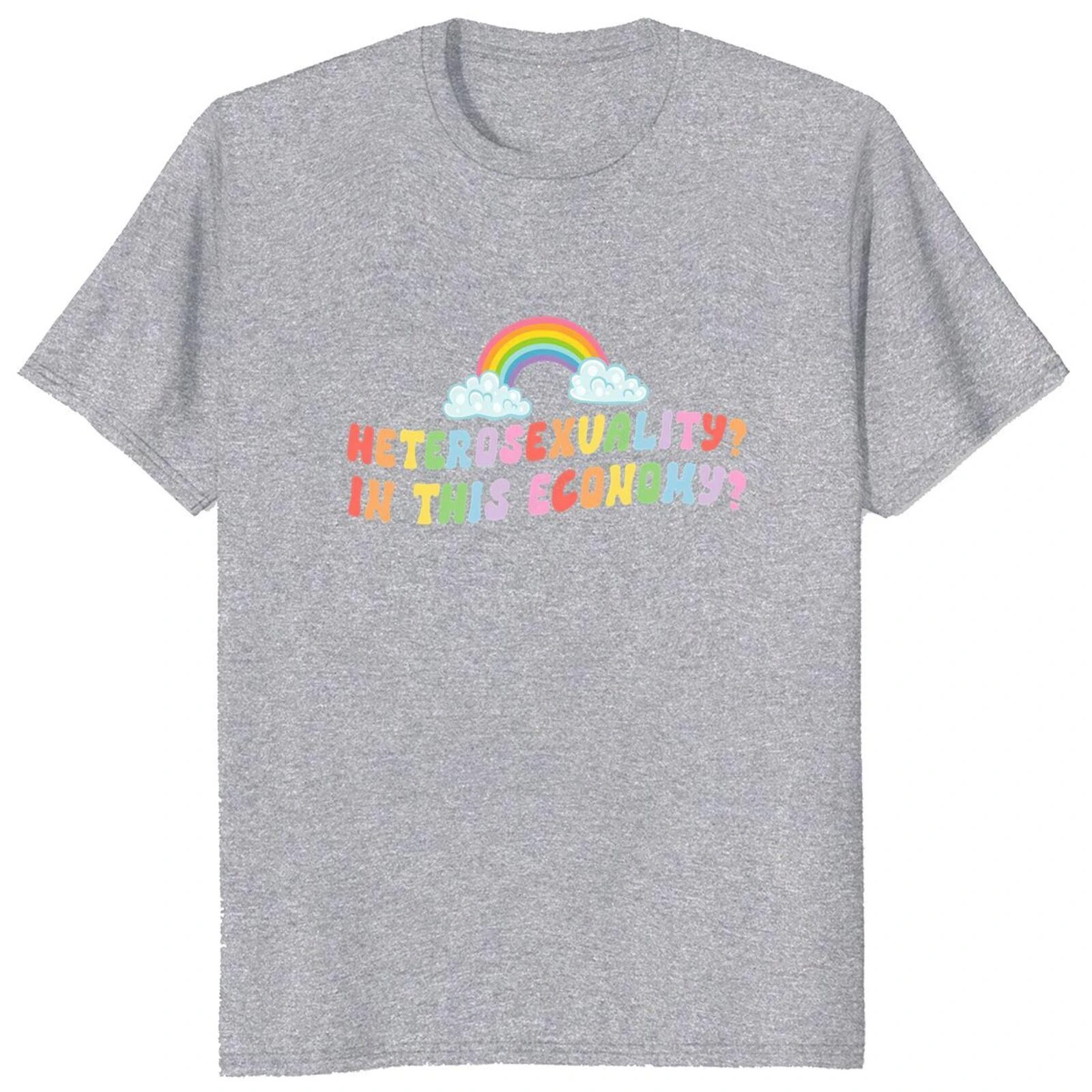 Retro LGBTQ Gay Pride Gift teeshirt O-neck Cotton Unisex Casual T-shirts EU Size Men top Heterosexuality In This Economy T Shirt