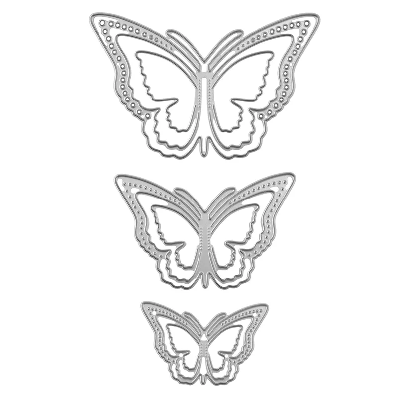 LICE-3 pezzi fustelle in metallo a farfalla 3D, fustellate a farfalla per la creazione di cartoline fustelle per telaio a farfalla