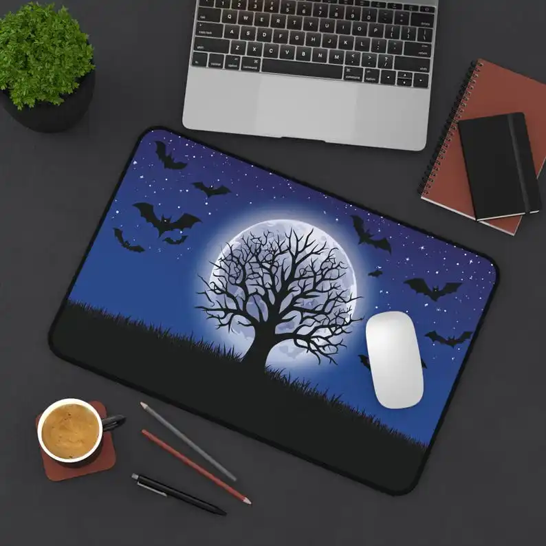 

Ghost Moon and Bat Mouse Pad, Non-slip and Waterproof Mouse Pad, Office Gaming Desk Decoration Mat, Perfect Gift for Friends.