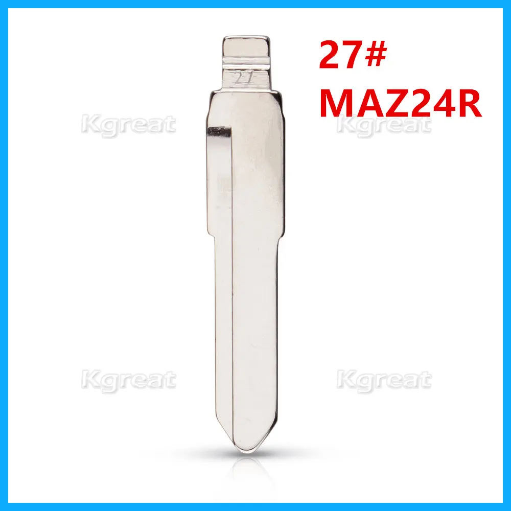 

10pcs 27# MAZ24R Metal Uncut Blank Flip Remote Key Blade For Mazda M3 M5 M6 for keydiy KD xhorse VVDI JMD