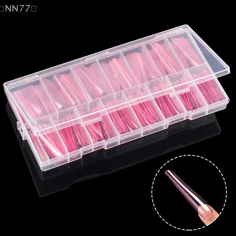 アクリルネイルシェイプ,150個,内部にエッジがあり,完全にカバーされており,エクステンション用のクイック構造型,偽のネイル用