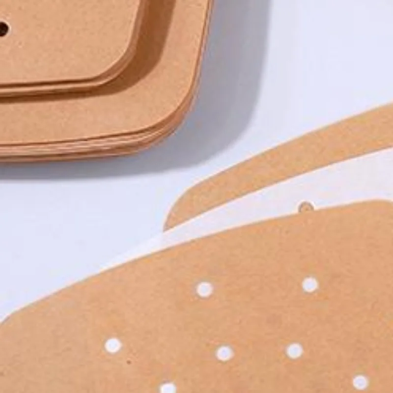 100Pcs Air Fryer Paper Disposable Air Fryer Parchment Kraft Paper Liners Non-Stick Steamer Liners For Oven Microwave Steaming