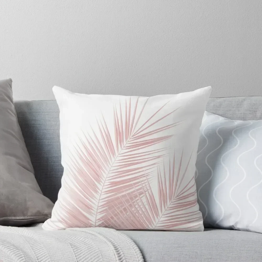 Blush Pink Palm Leaves Dream - Cali Summer Vibes #1 #tropical #decor #art Throw Pillow Luxury Pillow Cover Cusions Cover pillow