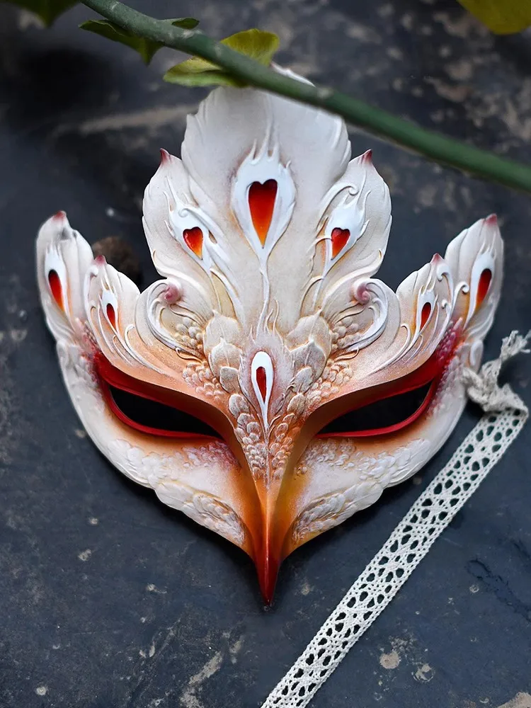 Luxury Mask Half Face Antique Adult Female Hanfu Gu Hou Bird Mask Phoenix Mask Singing Props Eye Mask Menmian Changjiang Mask