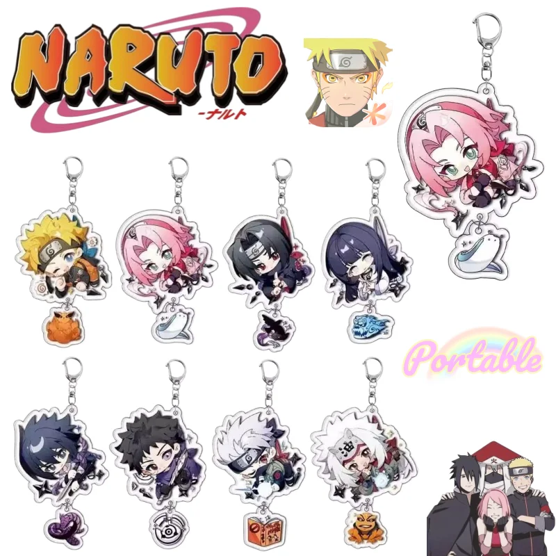 Naruto Keychain Uzumaki Naruto and Uchiha Sasuke Cute Cartoon Fashionable and Creative Portable Backpack Accessory for Students