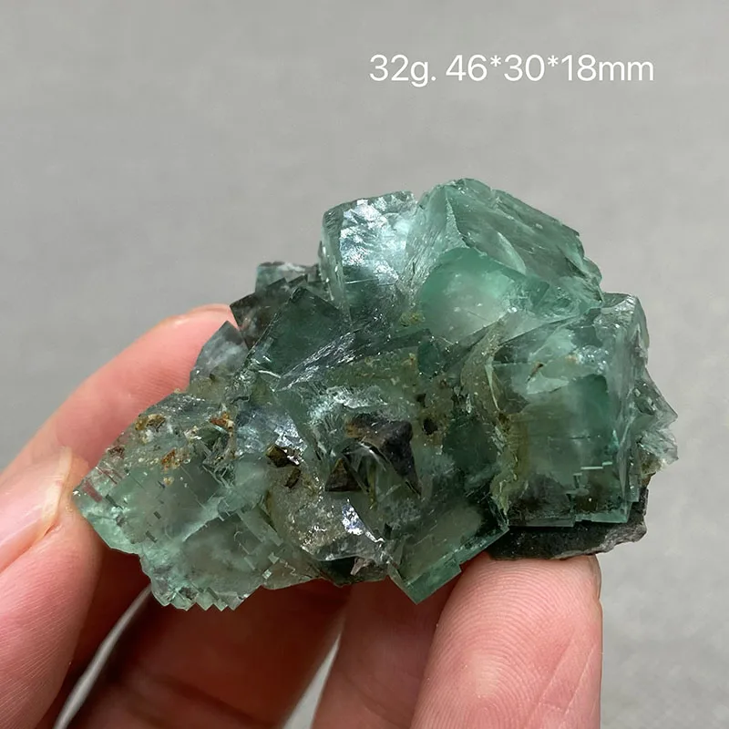 100% Natural China hu nan Xianghualing green Vitreous Transparent Fluorite Specimen Calcite Healing Crystal Stone